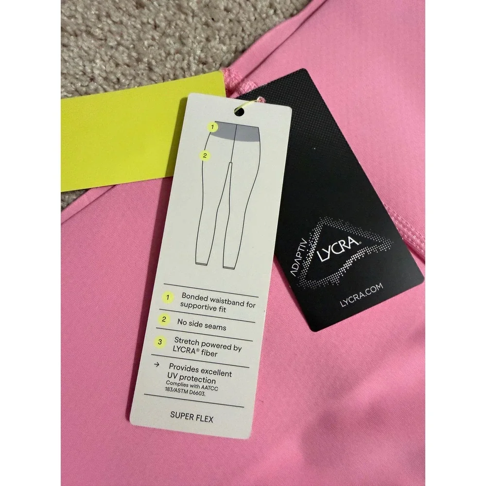 All in Motion Super Flex Bonded Leggings Pink Ultra High Rise 7/8 Length Medium